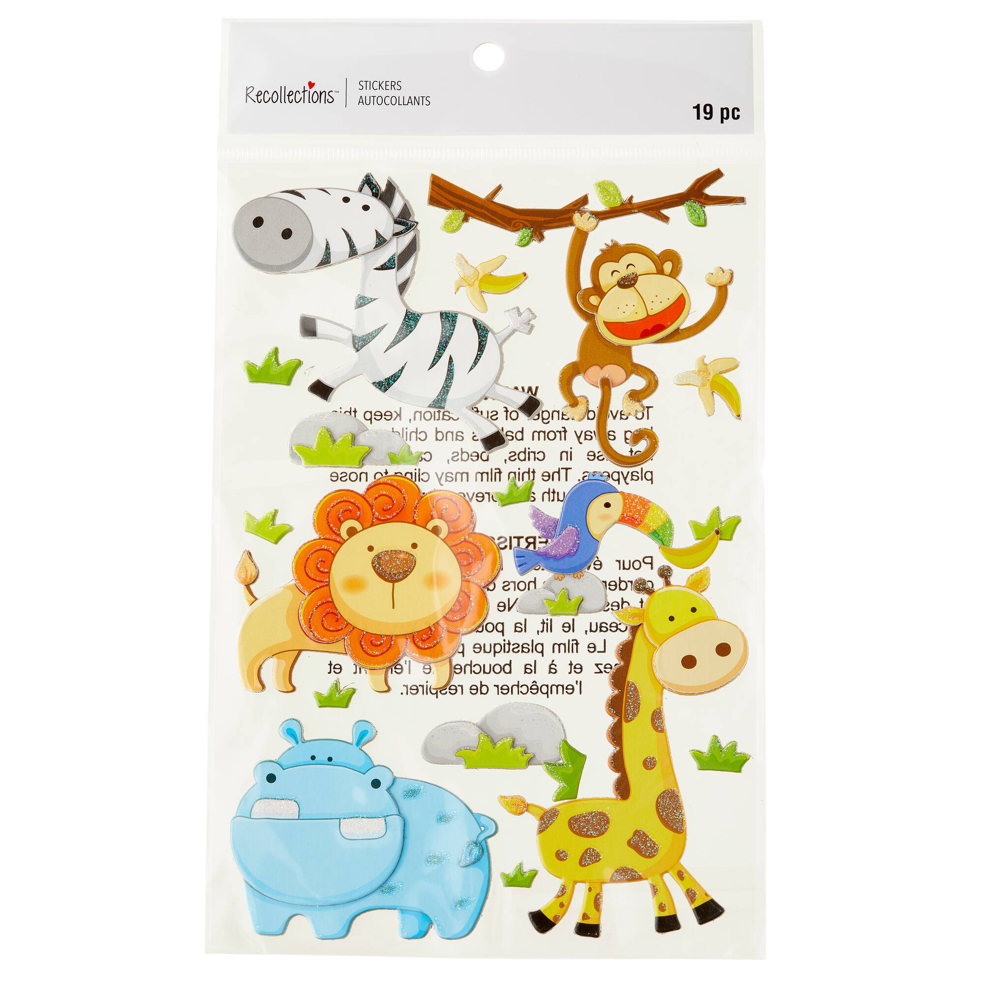 12 Pack: Chipboard Zoo Animal Stickers by Recollections™